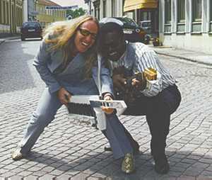 Music director/agent Paul Brown and guitarist Harold Smith posing.